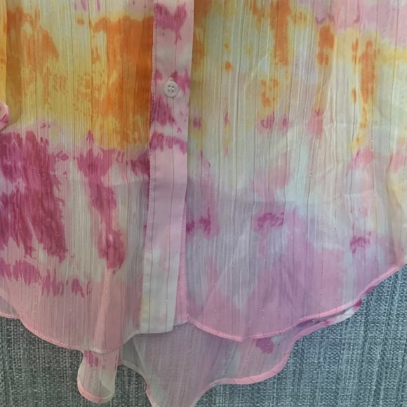 Badgley Mischka Women's Sheer Blouse Medium - Picture 6 of 14